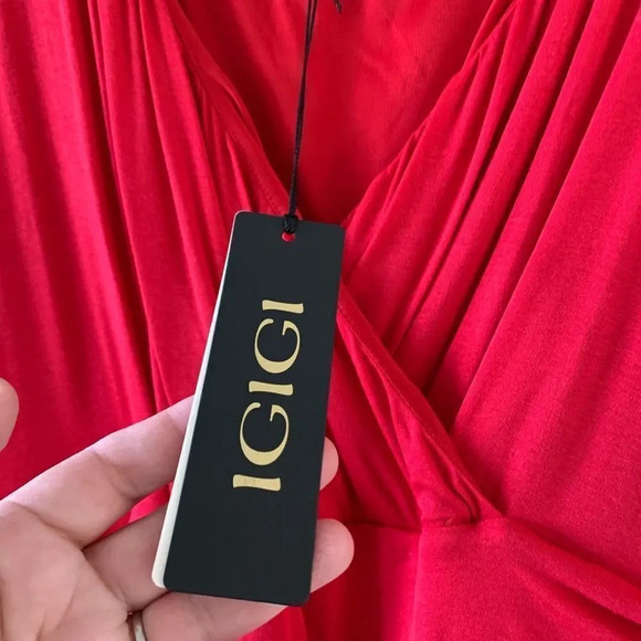 IGIGI Red Short Sleeve Flirty Dress Lace Women’s Size 18/20 Plus Curvy Girly New - Picture 7 of 9